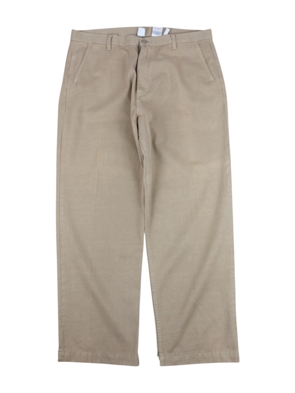 Vintage Lucky Brand Dungarees Mens 36 Khaki Wide‎ Leg Baggy Distressed Hem